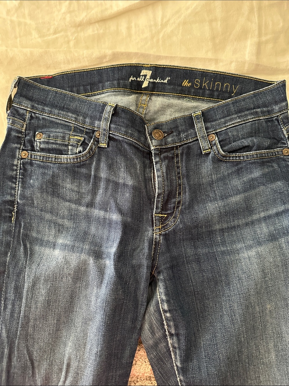 7 For All Mankind Women’s Dark Blue Skinny Jeans - Picture 2 of 6